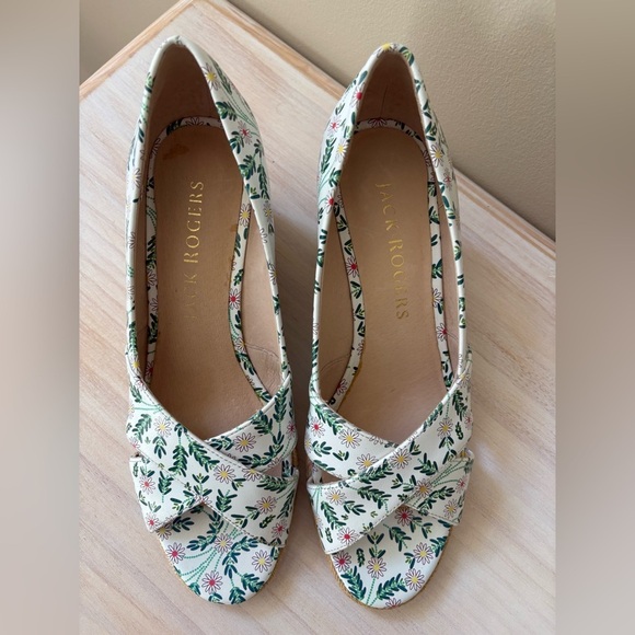 Jack Rogers Palmer Crisscross Wedge Espadrille Size 8 - Picture 2 of 8